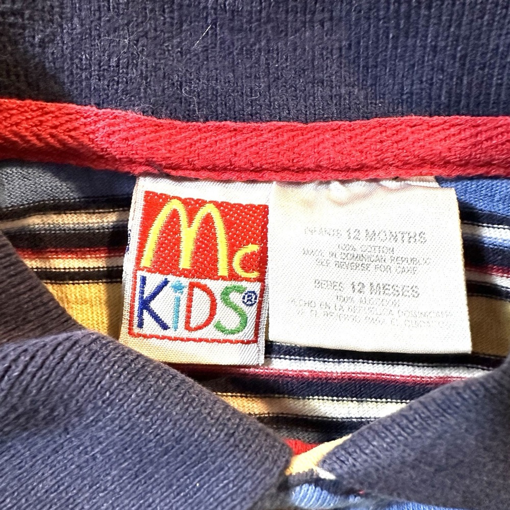 Vintage 90s McKids Polo Shirt Size 12 Month Toddler Boy Striped - Picture 2 of 7